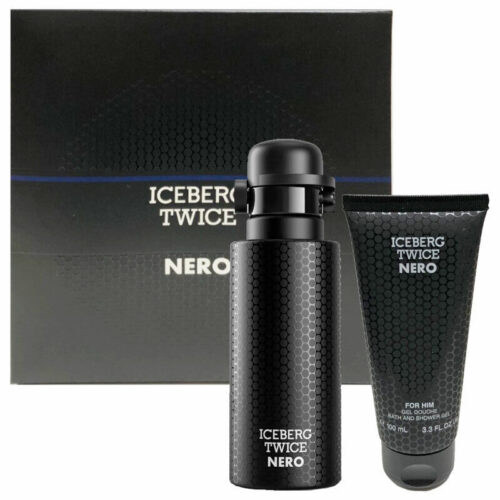cofanetto uomo iceberg twice nero edt 125ml bath shower gel 100ml
