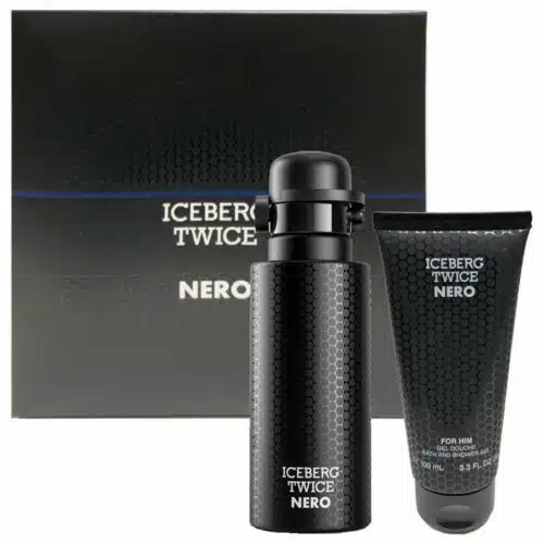 cofanetto uomo iceberg twice nero edt 125ml bath shower gel 100ml