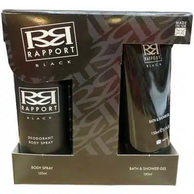 dana rapport black gift set 150ml shower gel 150ml deodorant body spray