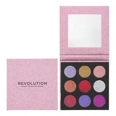#image_title makeup revolution pressed glitter eyeshadow palette 9 x 15g diva