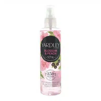 yardley blossom peach moisturising body mist 200ml